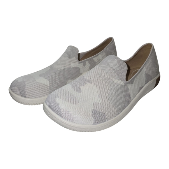 Keen Shoes - Keen KNX Knit Slip-on Sneakers Silver Birch Camo 9.5 White/Grey Sock Barefoot